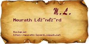 Meurath Lénárd névjegykártya